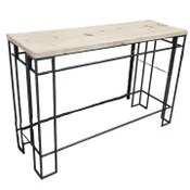 Wholesale - Console Table with Wire Scroll Frame 32"Hx47.3"Lx15.8"W RTA C/P 1, UPC: 635309856777
